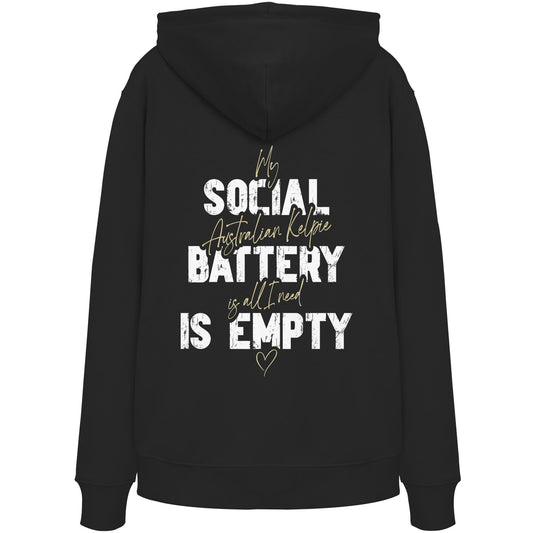 Social Battery Is Empty - Australian Kelpie - Organic Hoodie