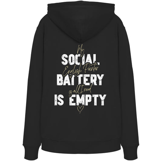 Social Battery Is Empty - English Pointer - Organic Hoodie