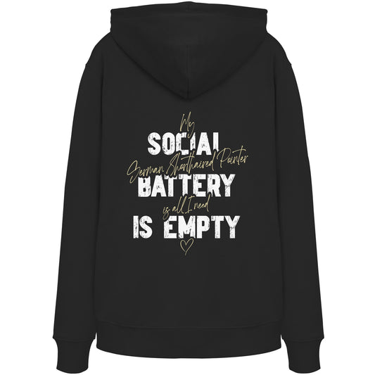 Social Battery Is Empty - Deutsch Kurzhaar - Organic Hoodie