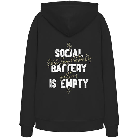 Social Battery Is Empty - Großer Schweizer Sennenhund - Organic Hoodie