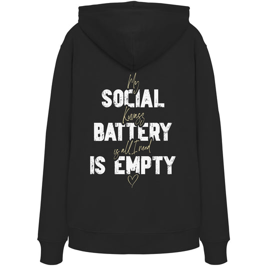 Social Battery Is Empty - Kuvasz - Organic Hoodie