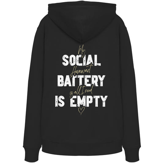 Social Battery Is Empty - Hovawart - Organic Hoodie
