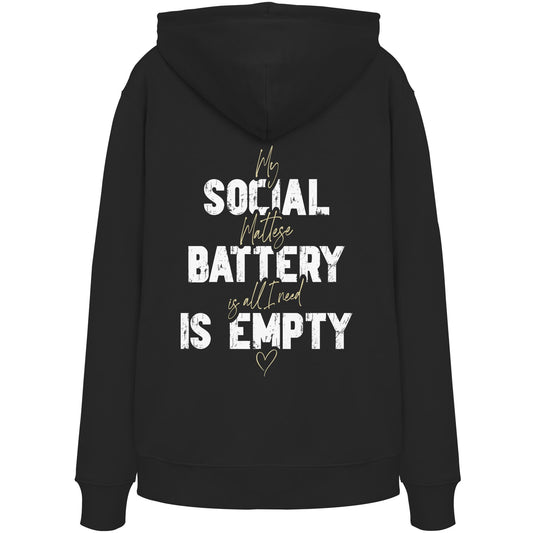 Social Battery Is Empty - Malteser - Organic Hoodie