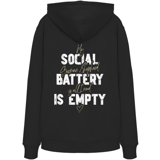 Social Battery Is Empty - Deutscher Schäferhund - Organic Hoodie