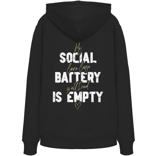 Social Battery Is Empty - Cane Corso - Organic Hoodie