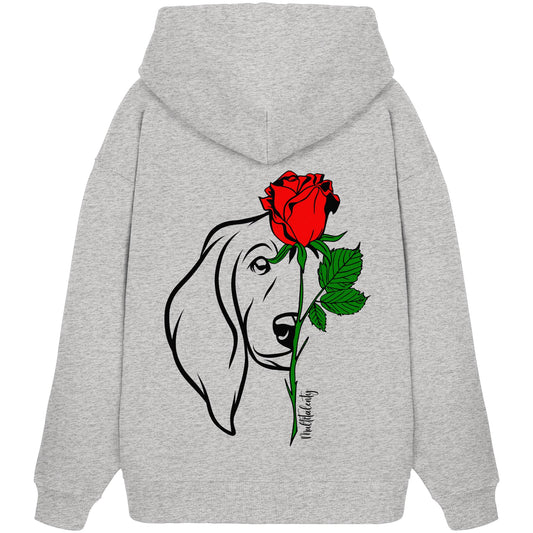 Tattoo Rose - Dackel (Langhaar) - Organic Oversize Hoodie