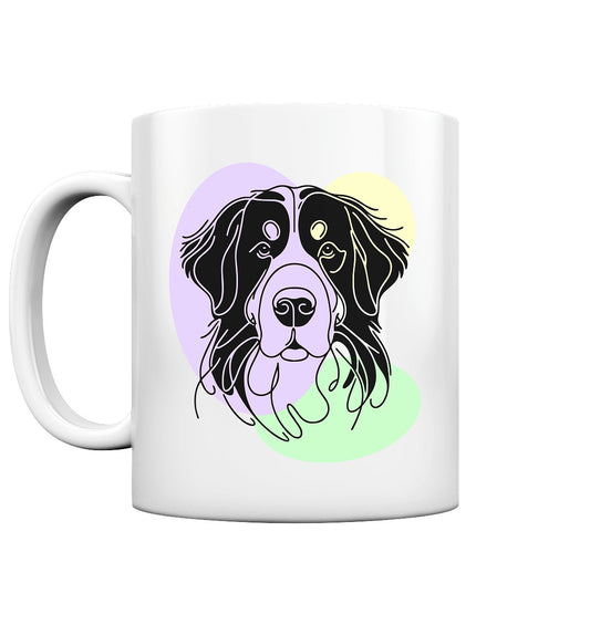 Line Art - Süßer Berner Sennenhund - Tasse glossy