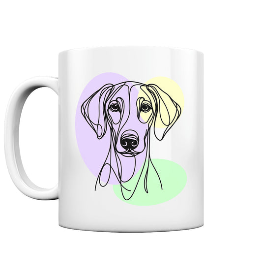 Line Art - Süßer Dobermann - Tasse glossy
