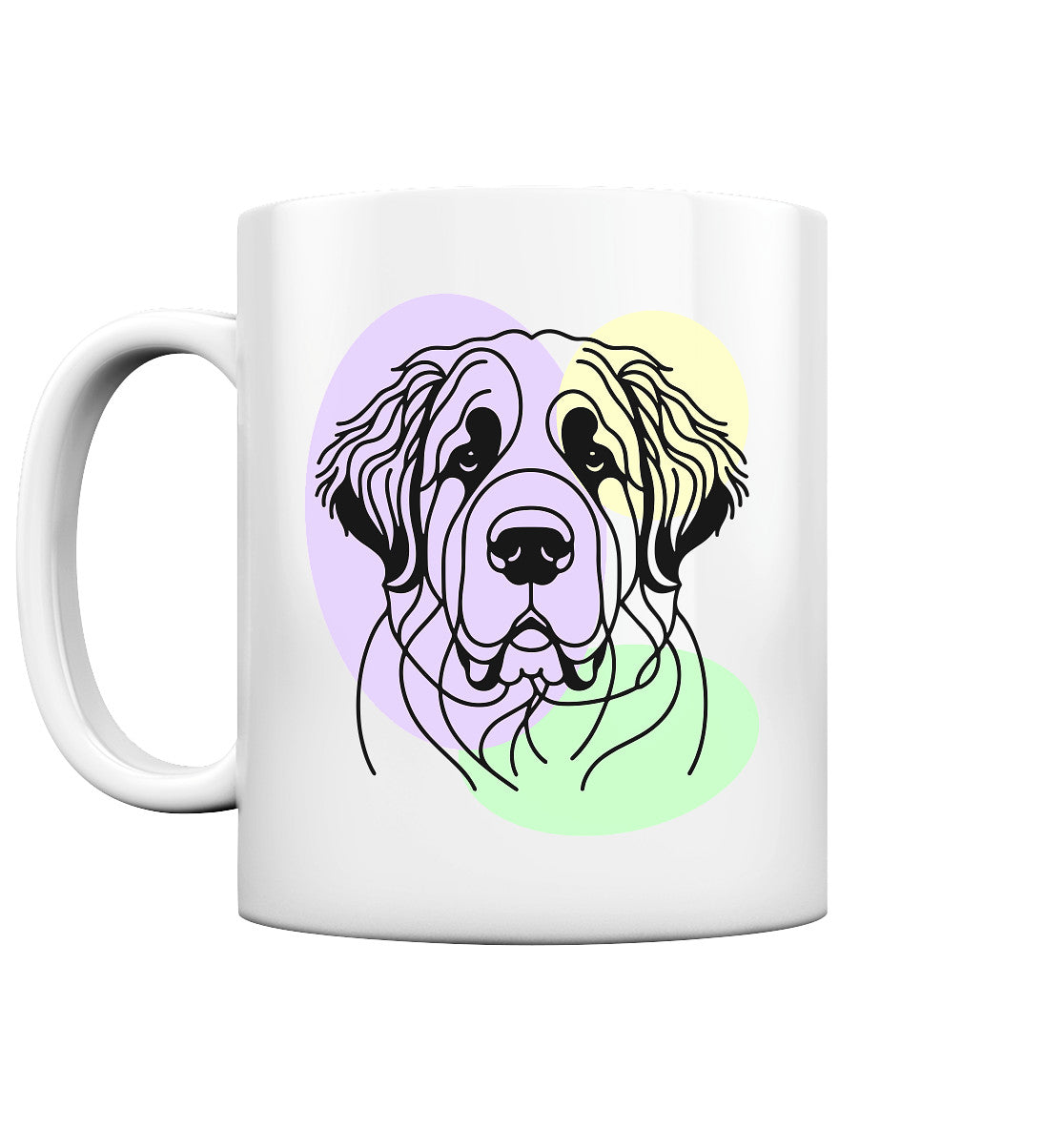 Line Art - Süßer Bernhardiner - Tasse glossy