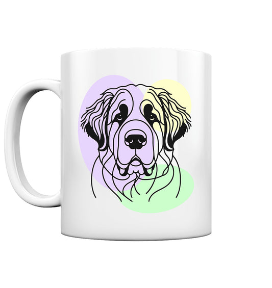 Line Art - Süßer Bernhardiner - Tasse glossy