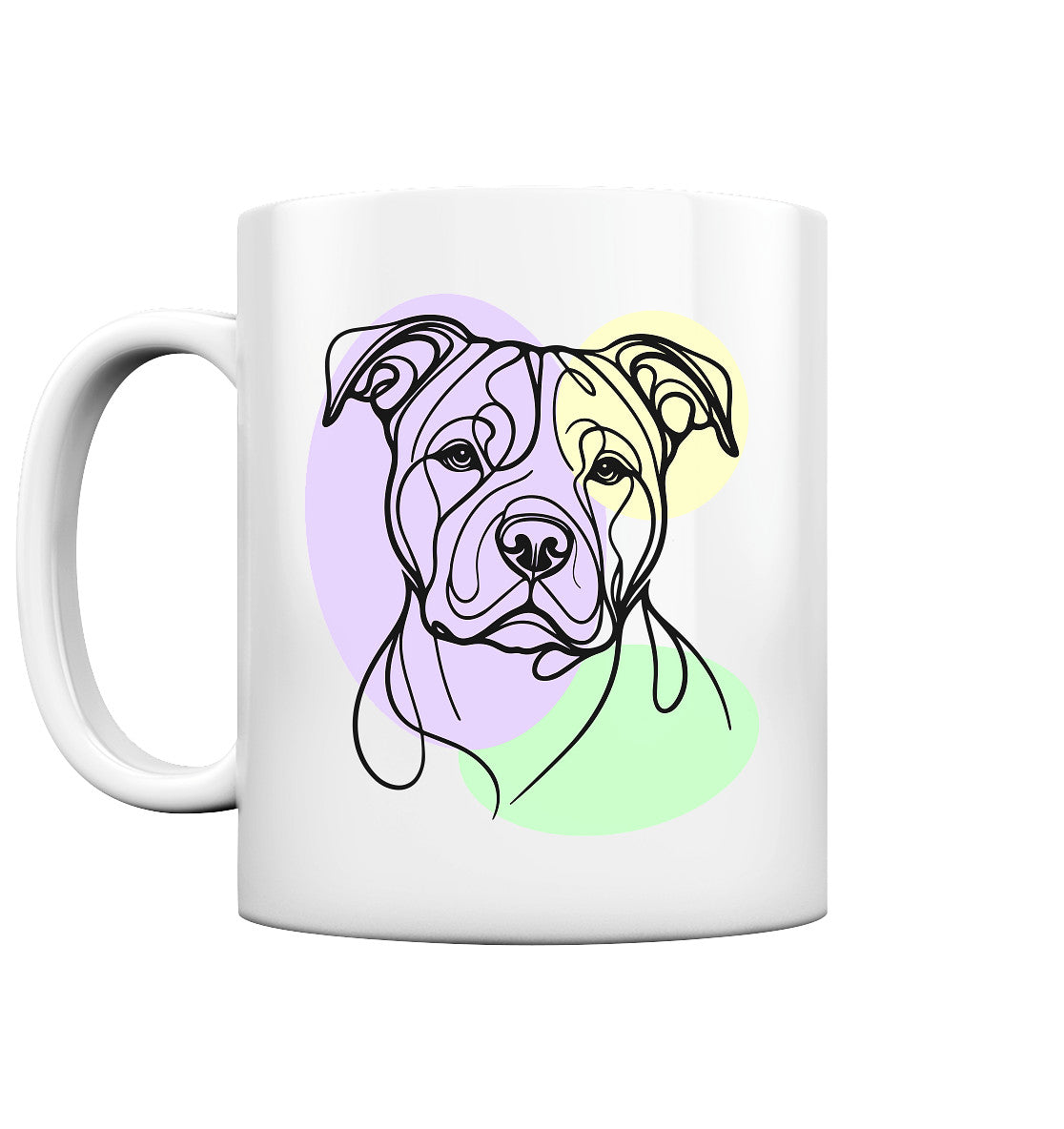 Line Art - Süßer American Staffordshire Terrier - Tasse glossy