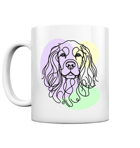 Line Art - Süßer Cocker Spaniel - Tasse glossy