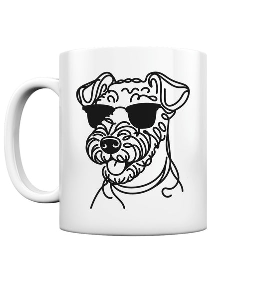 Line Art - Cooler Airedale Terrier - Tasse glossy