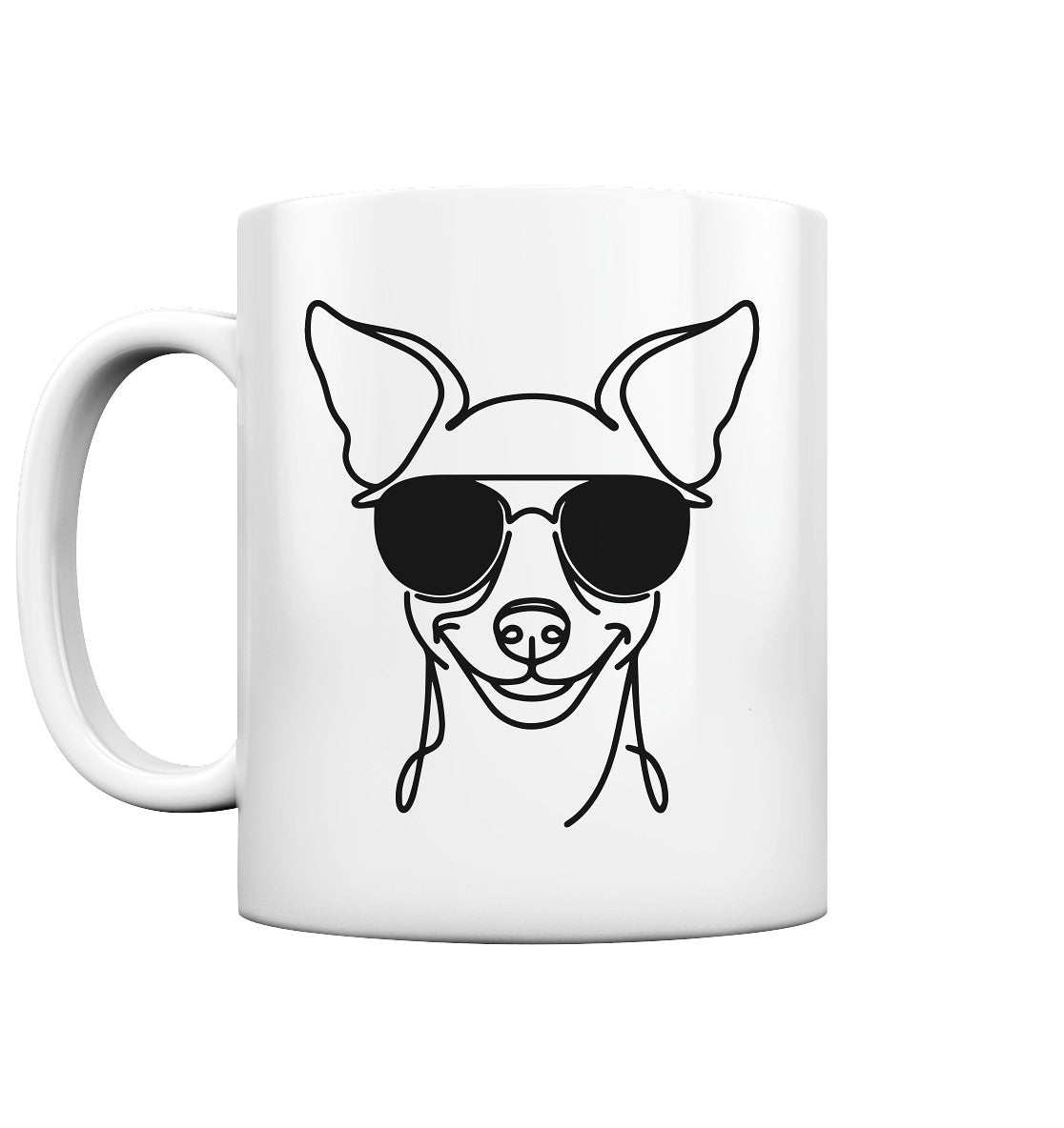 Line Art - Cooler Zwergpinscher - Tasse glossy