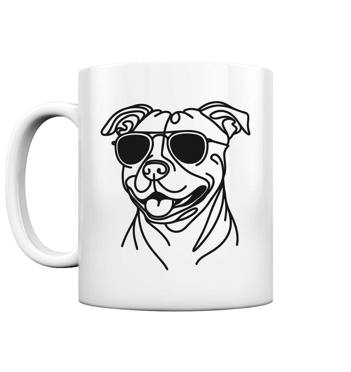 Line Art - Cooler Staffordshire Bullterrier - Tasse glossy