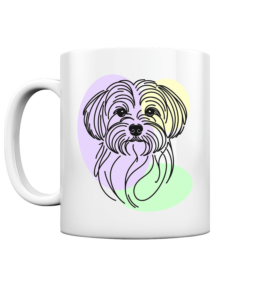 Line Art - Süßer Malteser - Tasse glossy