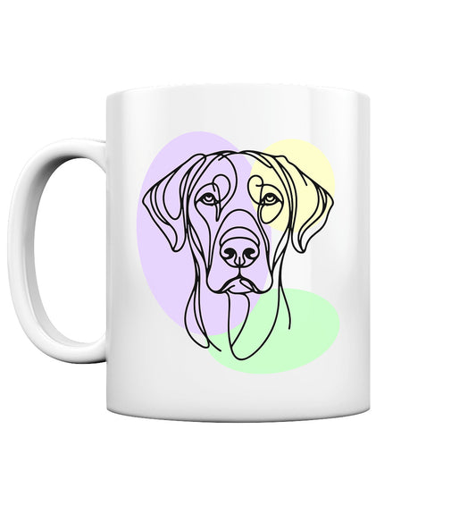 Line Art - Süßer Rhodesian Ridgeback - Tasse glossy