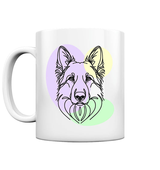Line Art - Schäferhund - Tasse glossy