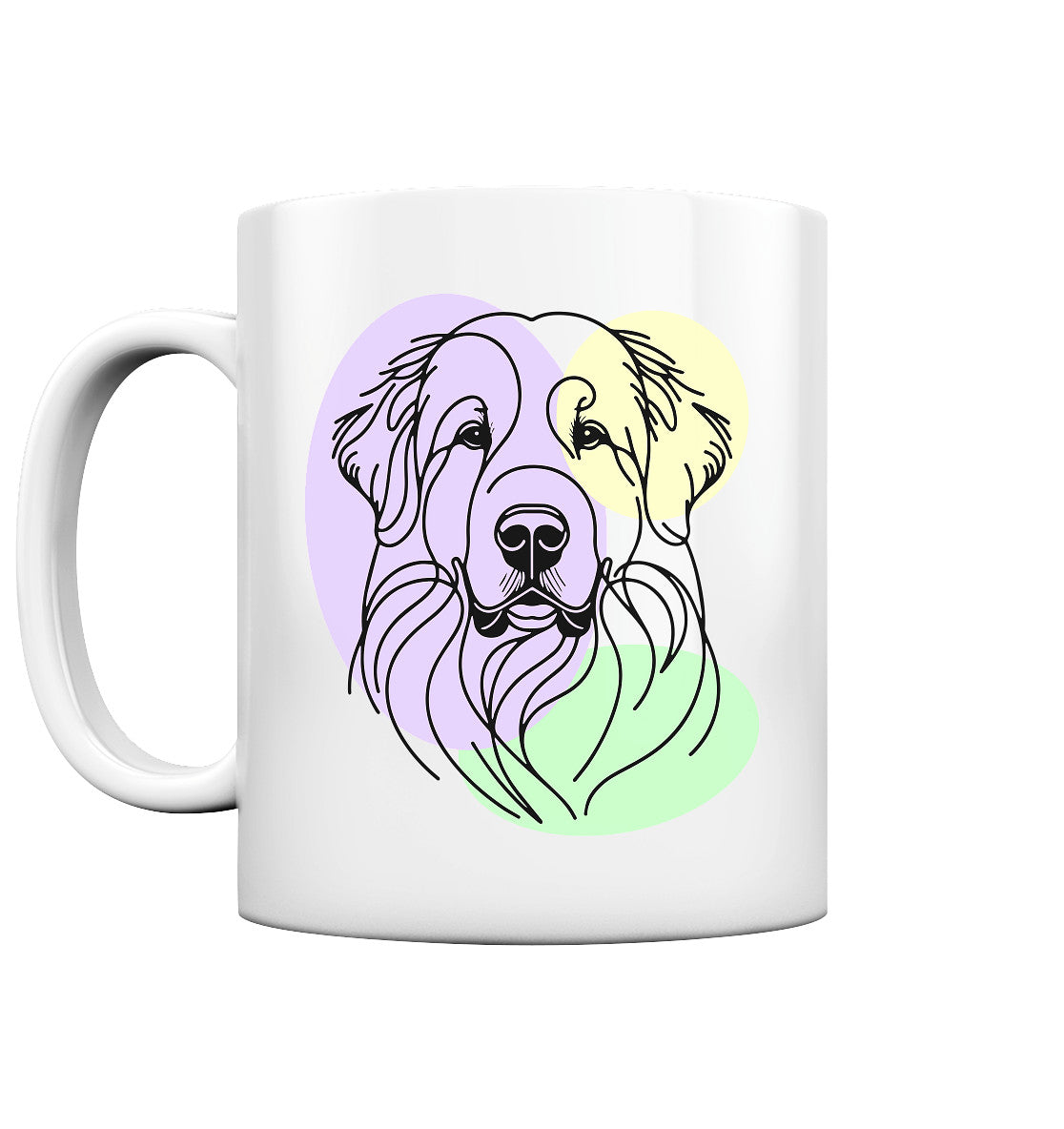 Line Art - Süßer Pyrenäenberghund - Tasse glossy