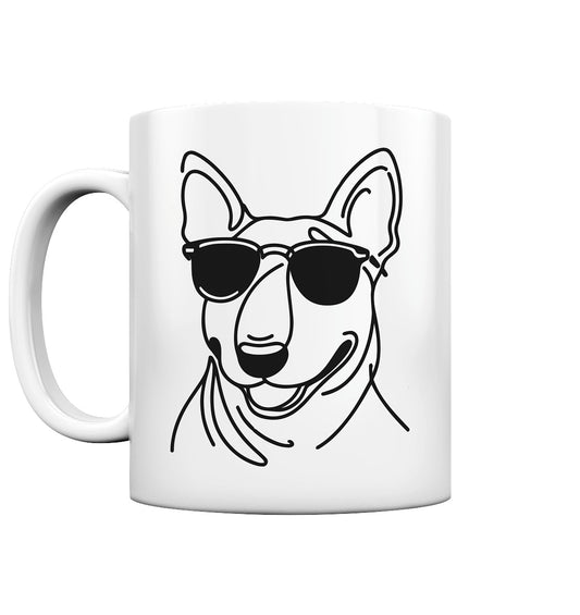 Line Art - Cooler Bullterrier - Tasse glossy