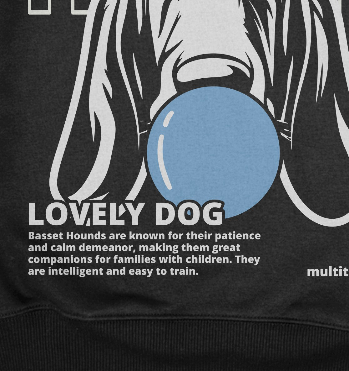 Bubble Gum Basset Hound (blau) - Detailansicht