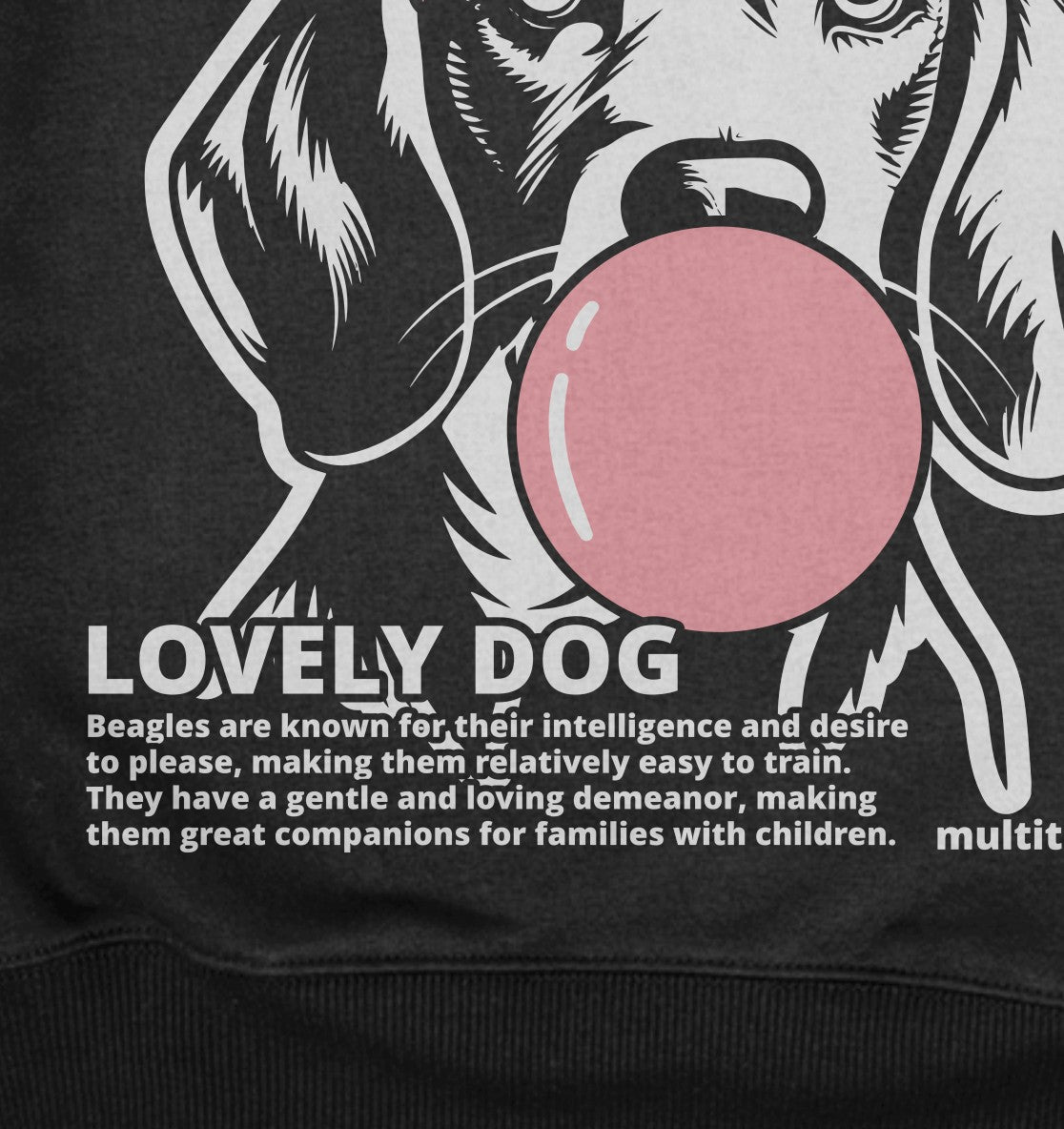 Bubble Gum Beagle (rosa) - Detailansicht