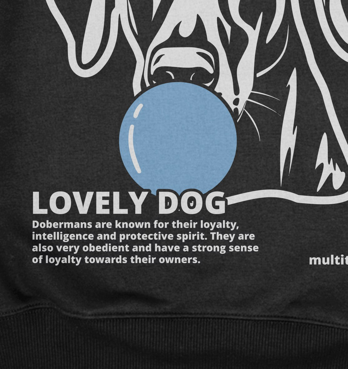 Bubble Gum Dobermann (blau) - Detailansicht