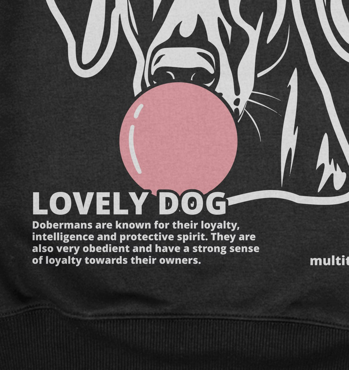 Bubble Gum Dobermann (rosa) - Detailansicht