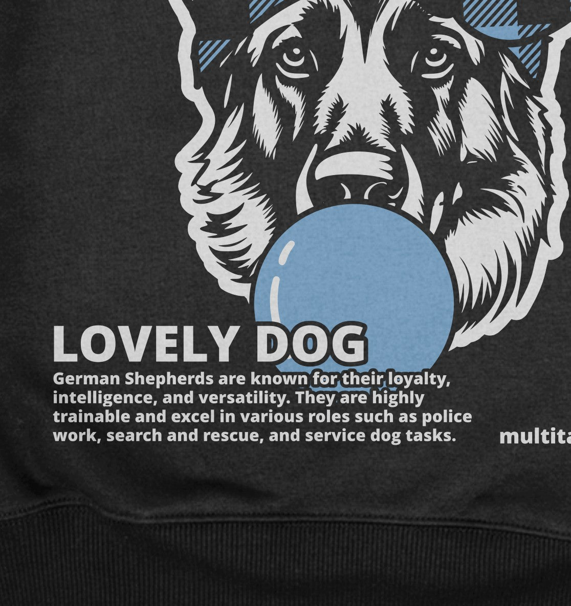 Bubble Gum German Shepherd (blau) - Detailansicht