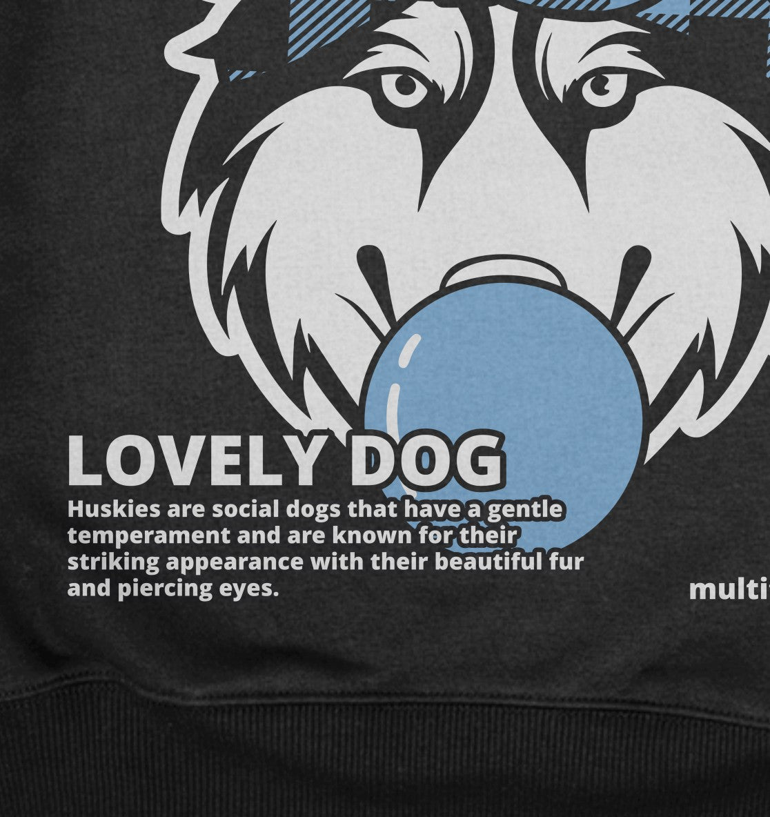 Bubble Gum Husky (blau) - Detailansicht
