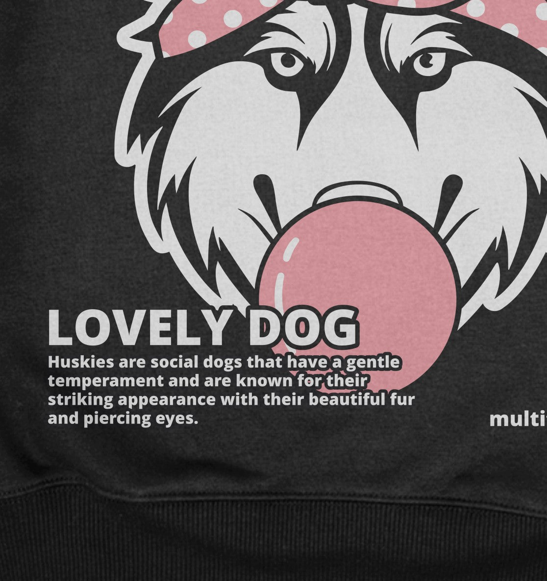 Bubble Gum Husky (rosa) - Detailansicht