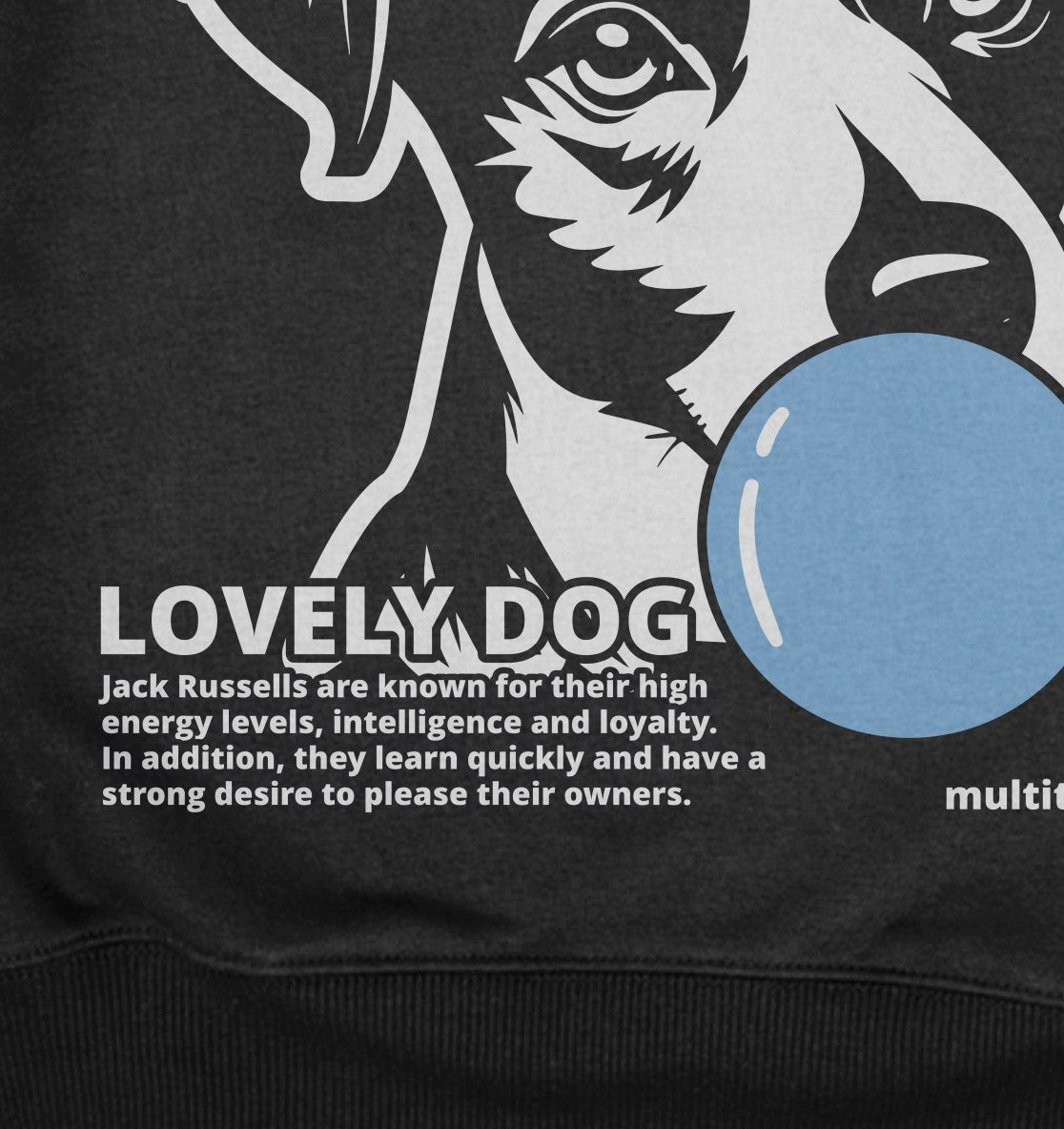 Bubble Gum Jack Russell (blau) - Detailansicht