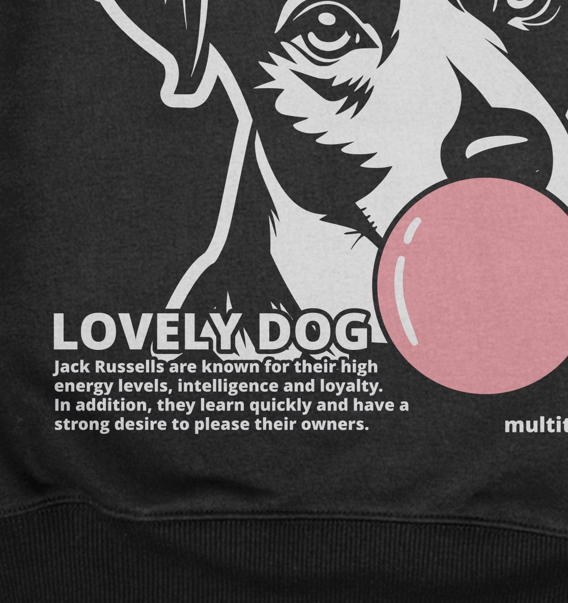 Bubble Gum Jack Russell (rosa) - Detailansicht