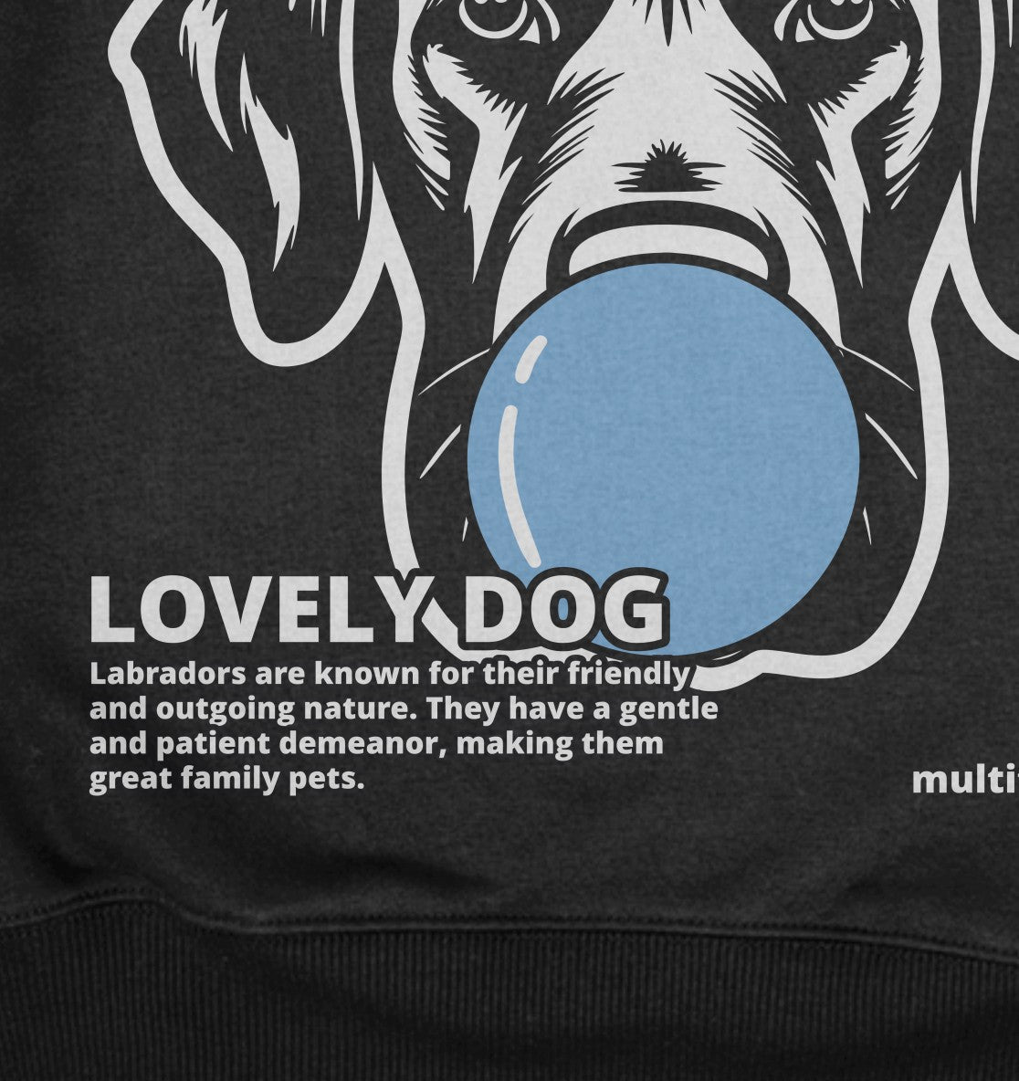 Bubble Gum Labrador (blau) - Detailansicht