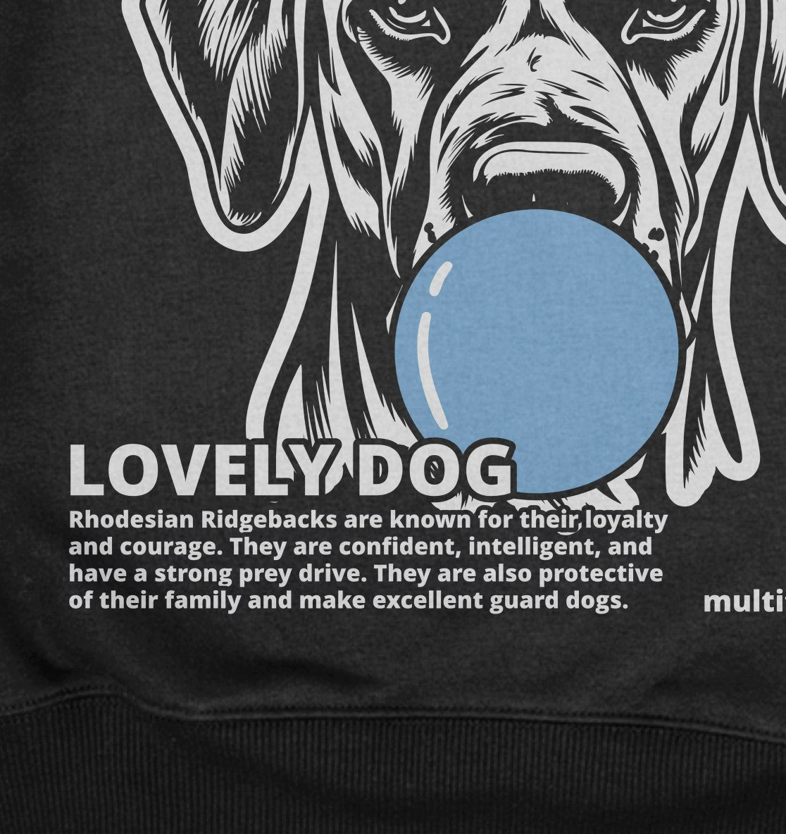 Bubble Gum Rhodesian Ridgeback (blau) - Detailansicht