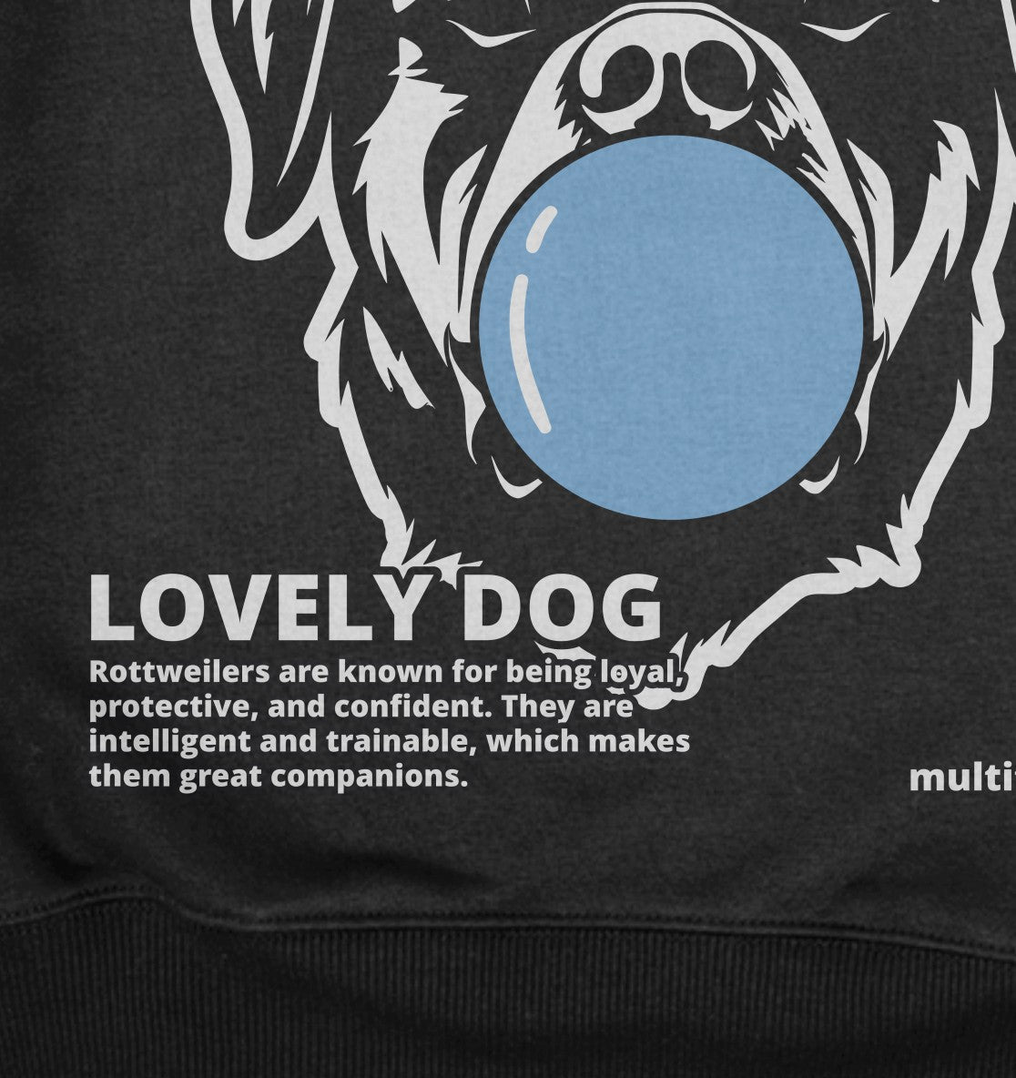 Bubble Gum Rottweiler (blau) - Detailansicht