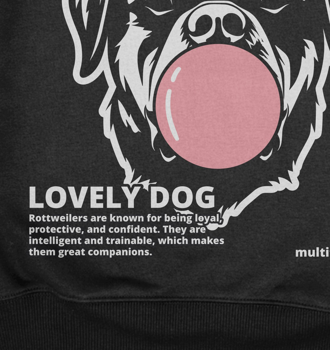 Bubble Gum Rottweiler (rosa) - Detailansicht