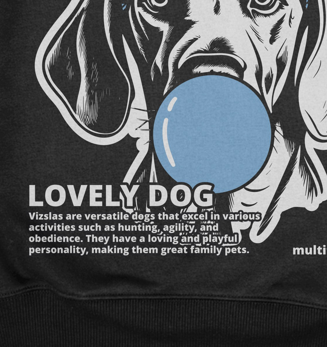 Bubble Gum Vizsla (blau) - Detailansicht