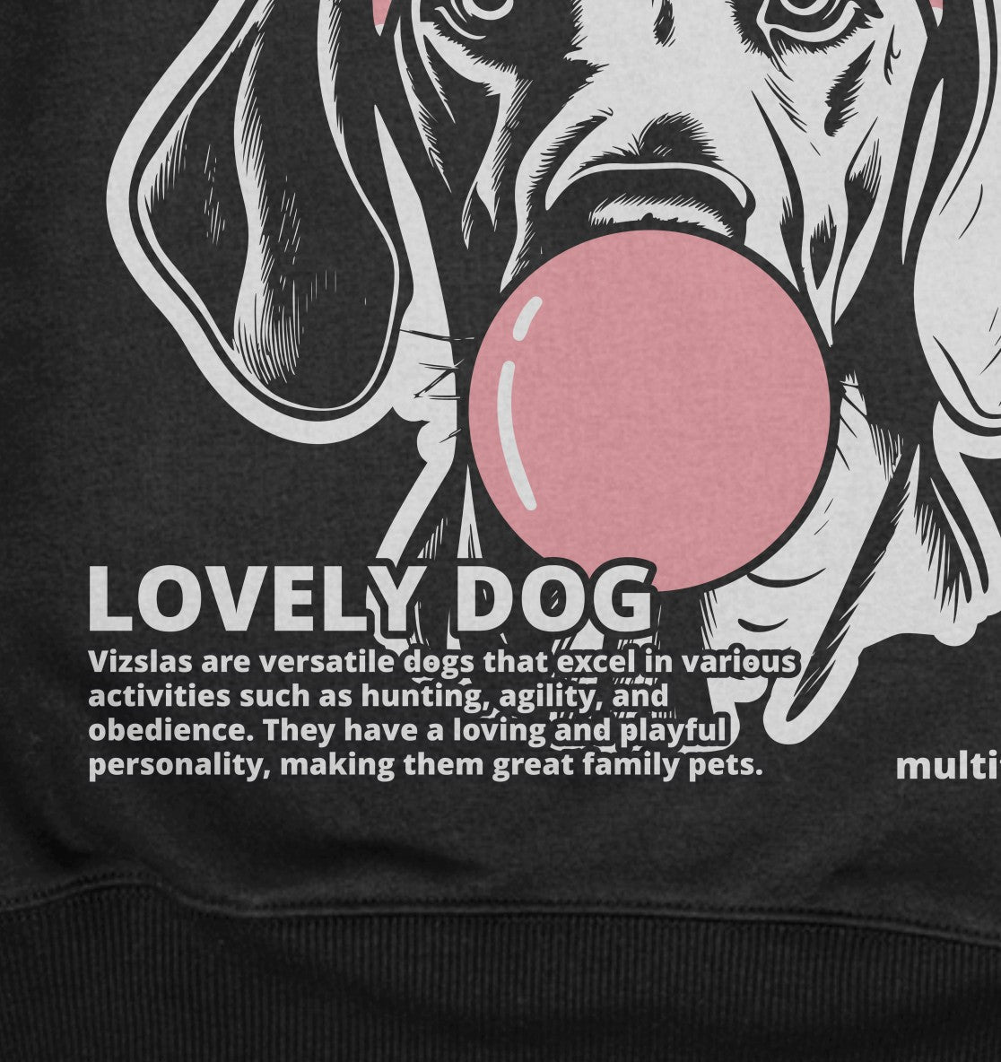 Bubble Gum Vizsla (rosa) - Detailansicht