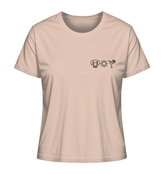 Dackel (Rauhaar) - Sonne Cocktail - Ladies Organic Shirt
