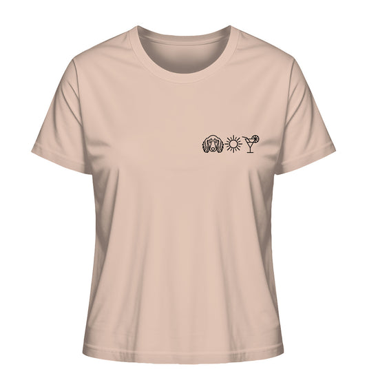 Dackel (Langhaar) - Sonne Cocktail - Ladies Organic Shirt