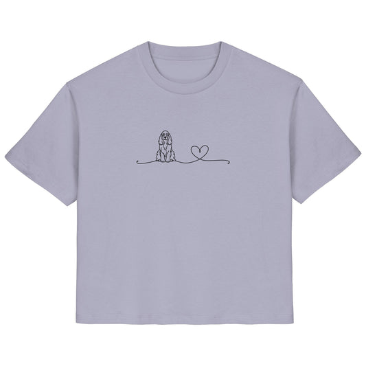 Line Art - American Cocker Spaniel mit Herz - Ladies Organic Shirt
