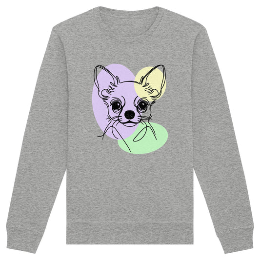 Line Art - Süßer Chihuahua (Kurzhaar) - Organic Basic Unisex Sweatshirt