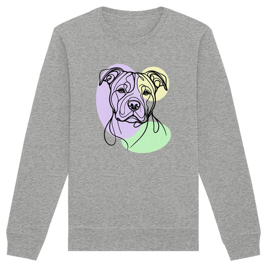 Line Art - Süßer American Staffordshire Terrier - Organic Basic Unisex Sweatshirt