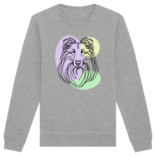 Line Art - Süßer Collie - Organic Basic Unisex Sweatshirt