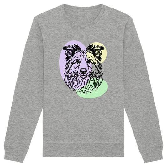Line Art - Süßer Border Collie - Organic Basic Unisex Sweatshirt