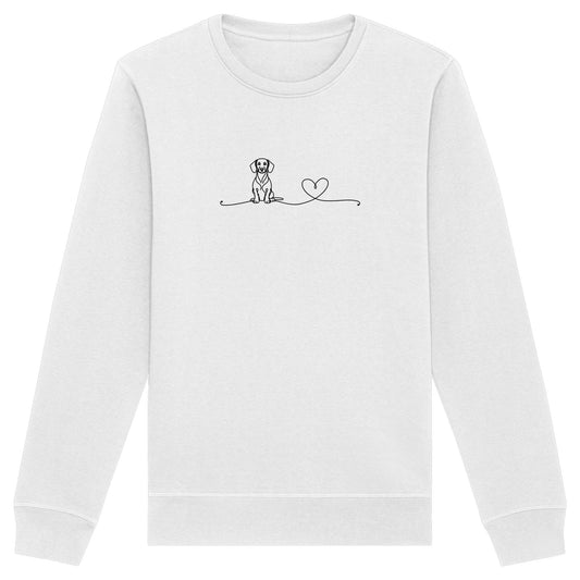 Line Art - Dackel (Kurzhaar) mit Herz - Organic Basic Unisex Sweatshirt