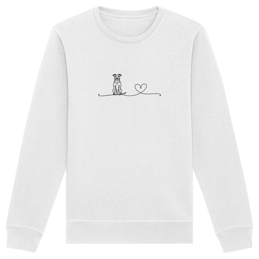Line Art - American Staffordshire Terrier mit Herz - Organic Basic Unisex Sweatshirt