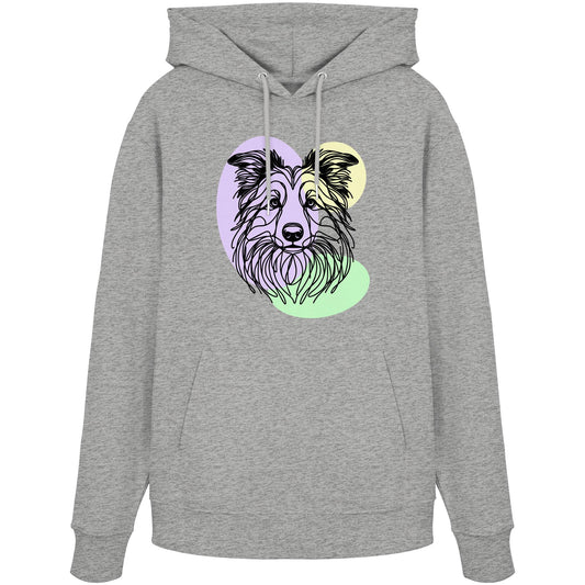 Line Art - Süßer Border Collie - Organic Hoodie