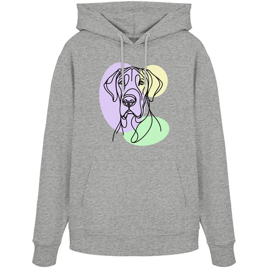 Line Art - Süße Deutsche Dogge - Organic Hoodie